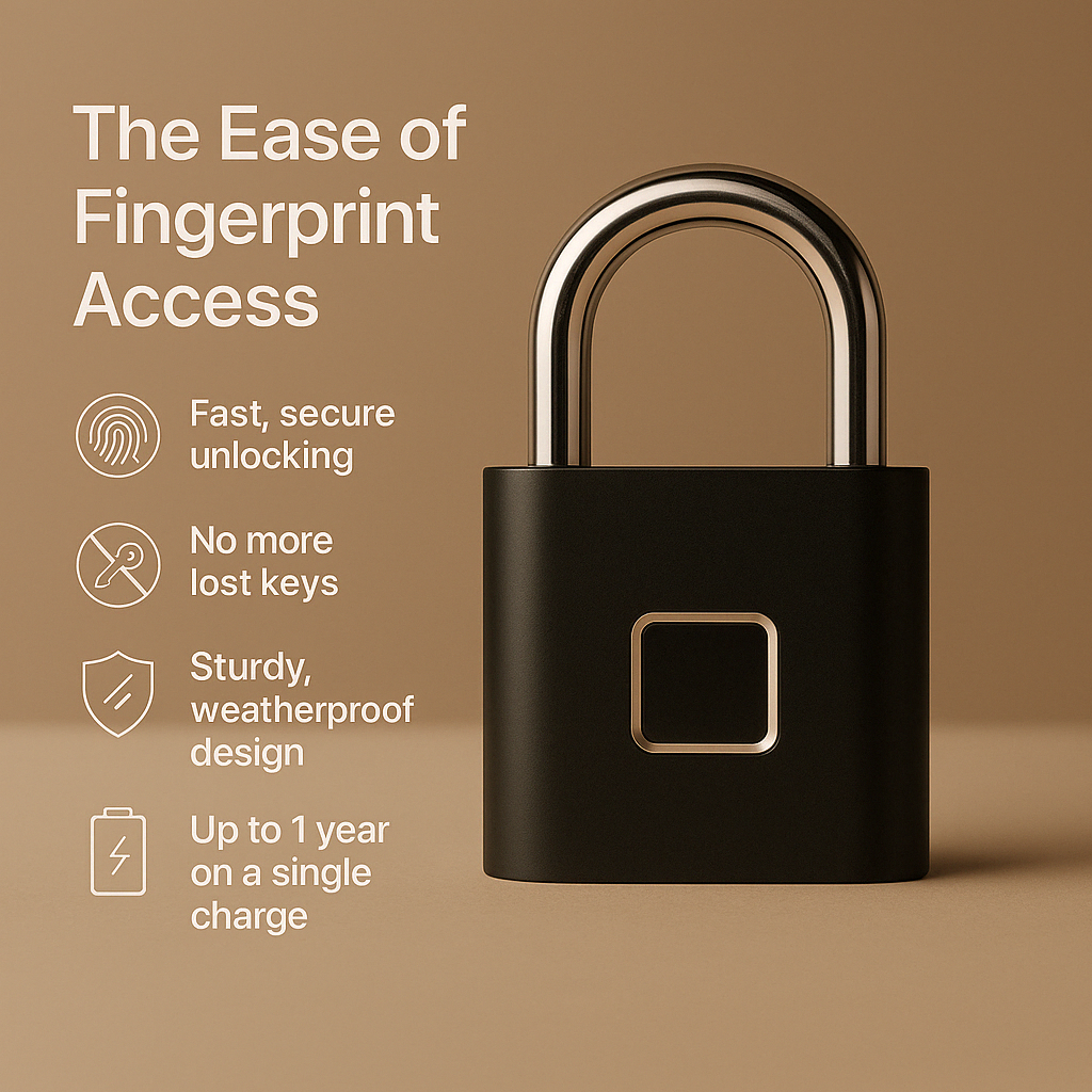 CHIC FASHION™-Smart biometric Anti-Theft Padlock | Bluetooth-Enabled & Keyless