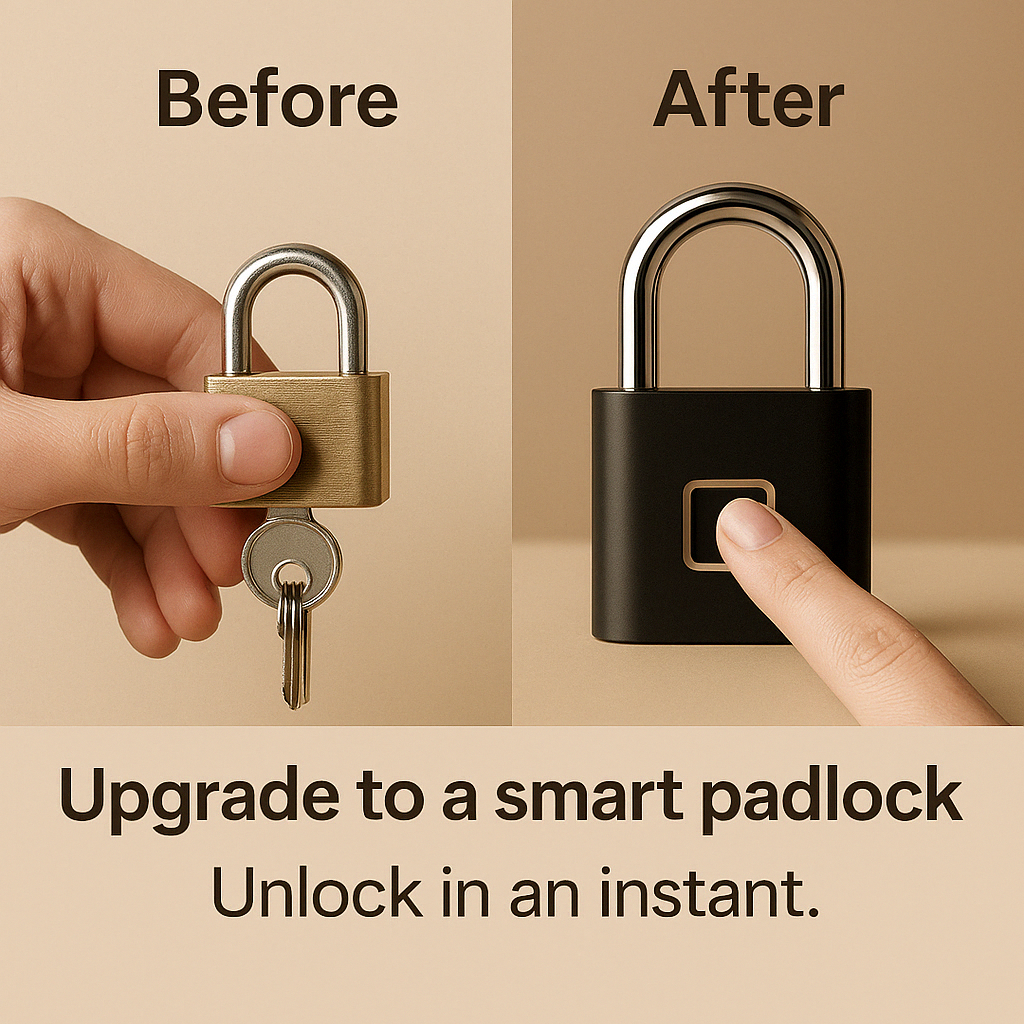 CHIC FASHION™-Smart biometric Anti-Theft Padlock | Bluetooth-Enabled & Keyless