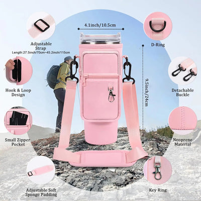 Water Bottle Carrier Bag with Phone Pocket