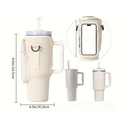 Water Bottle Carrier Bag with Phone Pocket