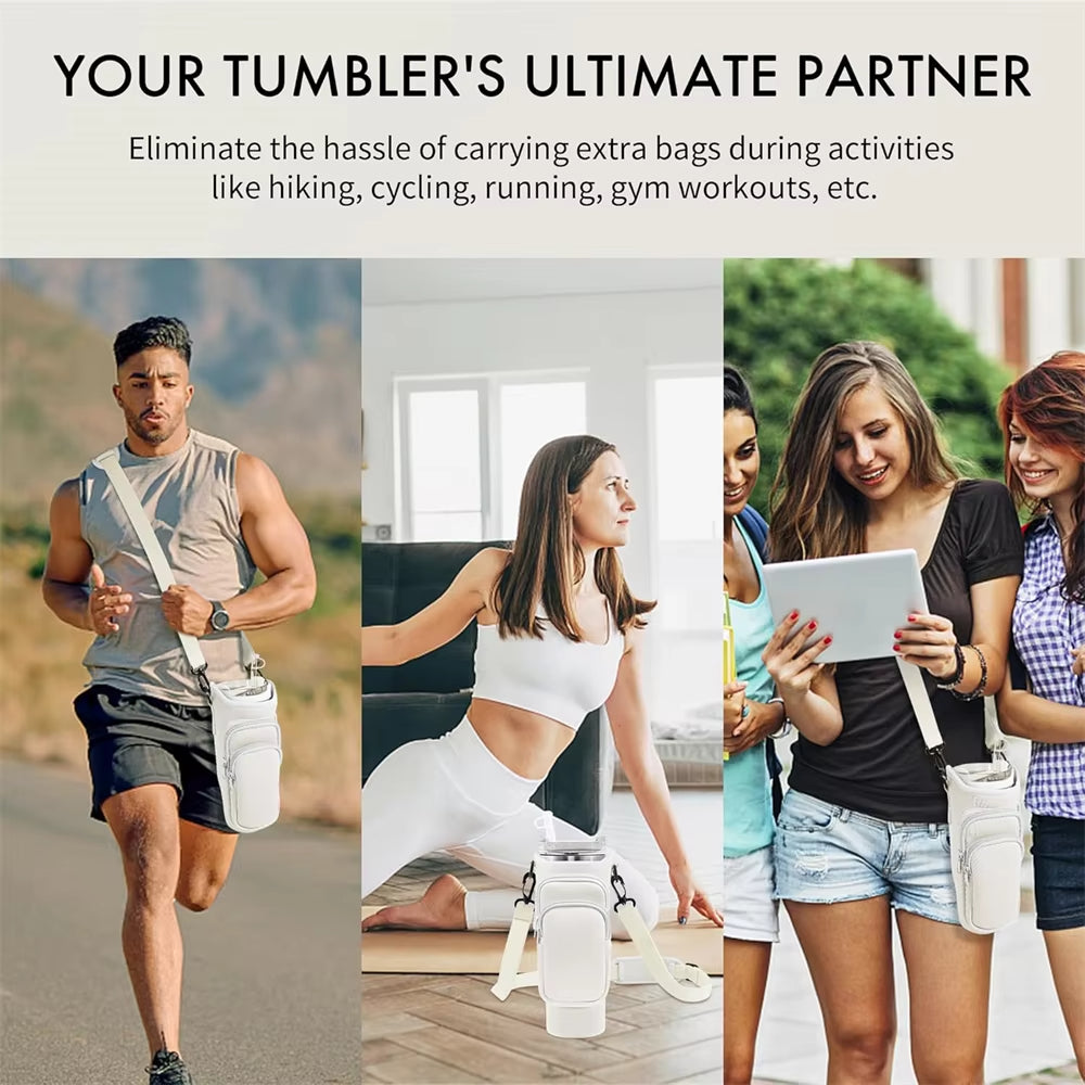 Water Bottle Carrier Bag with Phone Pocket