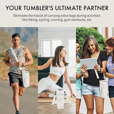 Water Bottle Carrier Bag with Phone Pocket