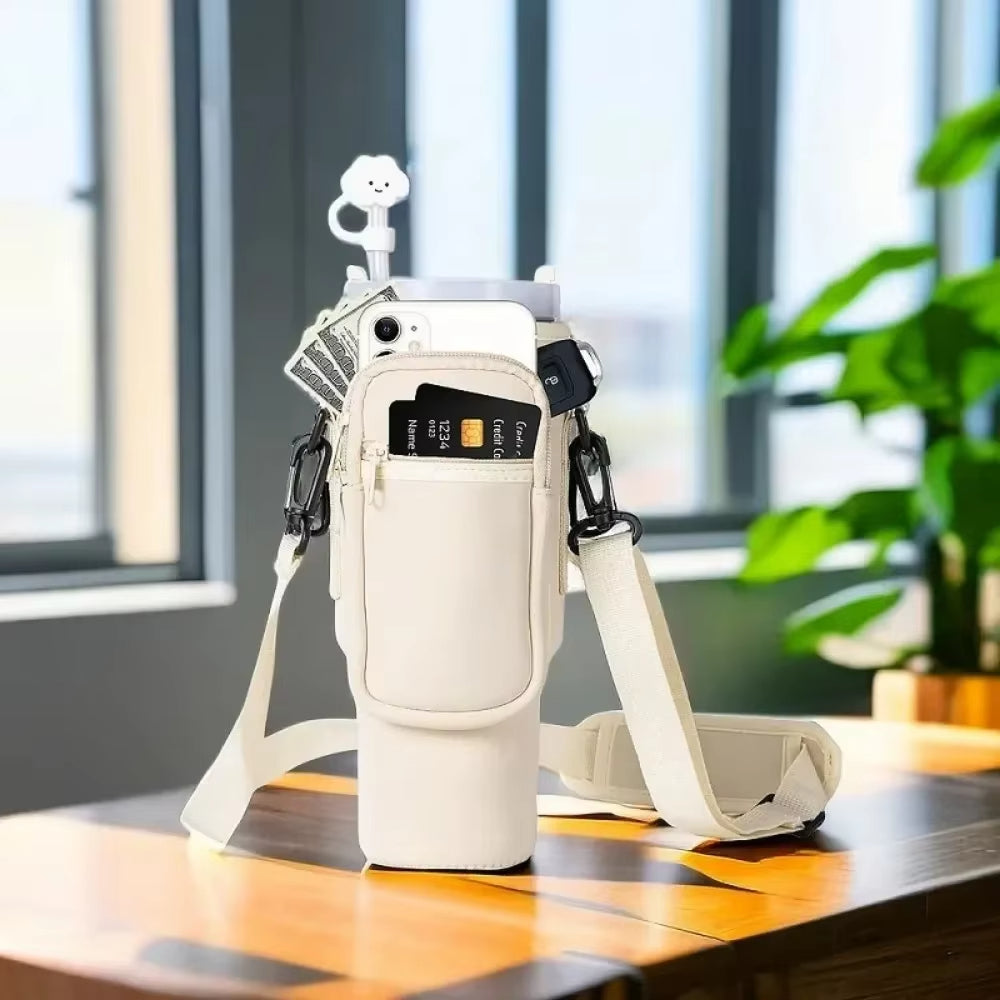 Water Bottle Carrier Bag with Phone Pocket