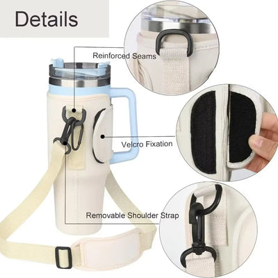 Water Bottle Carrier Bag with Phone Pocket